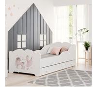 Lit enfant Anna ""Fille à la licorne"" 160x80 avec tiroir, matelas et sommier
