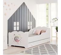 Lit enfant Anna ""La Belle au bois dormant"" 160x80 avec un tiroir, un matelas et un sommier