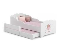 Lit enfant ANNA +SZU avec gigogne 160x80 Fée avec matelas