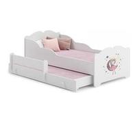 Lit enfant ANNA +SZU avec gigogne 160x80 Lune avec matelas