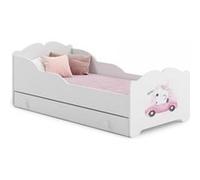 Lit enfant ANNA +SZU avec tiroir de rangement 140x70 CHAT avec matelas Rouge G