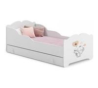 Lit enfant ANNA +SZU avec tiroir de rangement 140x70 Elephant avec matelas