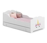 Lit enfant Anna ""Corne de licorne"" 160x80 avec un tiroir, un matelas et un sommier