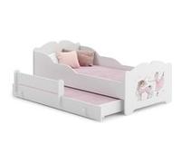 Lit enfant ANNI avec gigogne 160x80 Fille avec matelas Rouge G