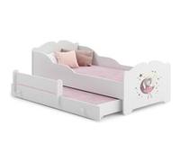 Lit enfant ANNI avec gigogne 160x80 Lune avec matelas Rouge G