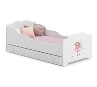Lit enfant ANNI avec tiroir de rangement 140x70 Fée avec matelas Rouge G