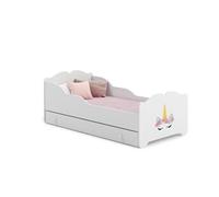 Lit enfant ANNI avec tiroir de rangement 140x70 Licorne avec matelas
