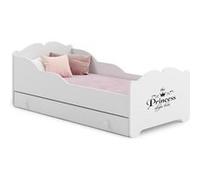 Lit enfant ANNI avec tiroir de rangement 140x70 Princess avec matelas Gris G