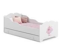 Lit enfant ANNI avec tiroir de rangement 140x70 PRINCESSE avec matelas Rouge G