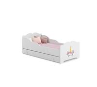Lit enfant ANNI avec tiroir de rangement 160x80 Licorne avec matelas