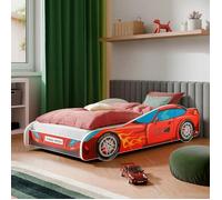 Lit enfant auto pour un garçon ""4x4"" 160x80 cm avec sommier