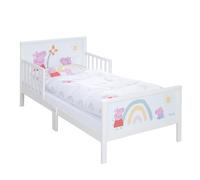 Lit Enfant 2-7 Ans avec Barrières de Protection + Parure de Lit ROBA Peppa Pig - Blanc - 70x140 cm blanc TU