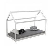 lit d'enfant avec matelas maison de jeu lit en bois blanc 90 x 200cm