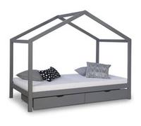 Lit enfant avec matelas 90x200 Lit cabane Lit enfant Lit en bois Gris Tiroir de lit bébé Gris G