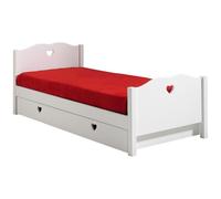 Lit gigogne 90x200 cm bois laqué blanc Cour
