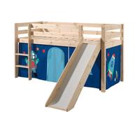 Lit Enfant Avec Toboggan "Pino Astronaute II" 90x200cm Naturel