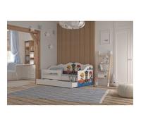 Lit enfant banquette PAT PATROUILLE 80X160 avec sommier , matelas et tiroir Blanc