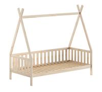 Lit Enfant & Barrière Pin Massif "Tipi" 90x200cm Naturel