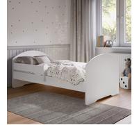 Lit enfant blanc 70x140 LUK avec barrière - lit fille et garçon avec sommier inclus