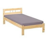 Inter Link - Lit en bois de style moderne - 90 x 200 cm - Nature laqué - Sans sommier : Jana