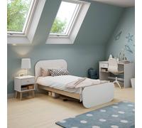 Lit Enfant Bords Arrondis - Gamme Simon Blanc 90X190