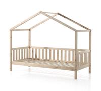 Lit Enfant Cabane & Barrière "Dallas Ii" 90x200cm Naturel Beige G