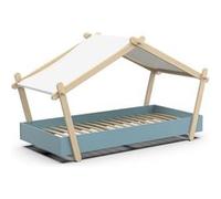Lit enfant cabane - DEMEYERE - Modèle LODGE - Bleu - 90 x 200 cm