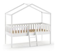 Lit Enfant Cabane & Échelle "Dallas" 90x200cm Blanc