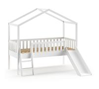 Vipack Lit cabane Dallas Échelle et toboggan Blanc 90x200 cm
