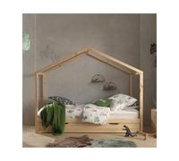Lit Enfant Cabane & Tiroir "Dallas II" 90x200cm Naturel
