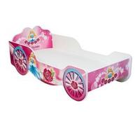 Lit enfant pour filles Voiture Carriage Rose - 70x140 cm + Matelas + sommier