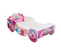Lit enfant caleche princesse 140x70 - 1001JOUETS - Rose - Panneau bois stratifié