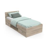 Lit enfant coloris chêne kronberg - longueur 94 x profondeur 204 x hauteur 74 cm