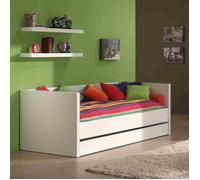 Vipack LARA Lit Capitaine laqué blanc Blanc G