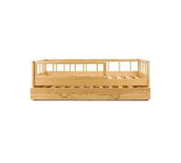 Lit enfant double couchage scandinave 160x80cm bois naturel