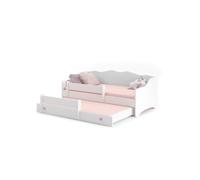 Lit enfant Emma Blanc + gigogne 160 Spink avec matelas