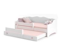 Lit enfant Emma Blanc + gigogne 160 Spink avec matelas