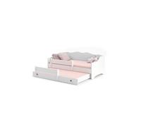 Lit enfant Emma Blanc + gigogne 160x80 cm avec matelas