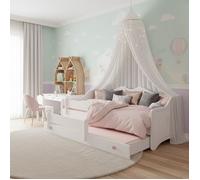 Lit enfant EMMA II 80x160 cm blanc avec barrières de sécurité