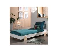 Lit enfant en bois avec pieds flèche 90x200 cm blanc - LT2053