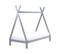 Lit Enfant en Bois de Pin 90 x 200 cm en Forme de Tipi Cadre à Lattes Gris Devay