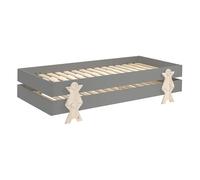 Lit Enfant en Bois "Modulo Smiley II" 90x200cm Gris