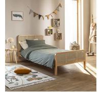 Lit enfant en pin massif avec véritable cannage ANNA 90x190 - LT17018 - Bois naturel - Terre de Nuit