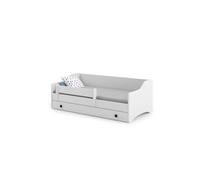 Lit enfant ERYK 80x160 avec matelas + sommier + tiroir en blanc