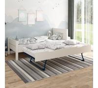 Lit Enfant Et Lit Gigogne Pin Massif Achille Blanc 90X190