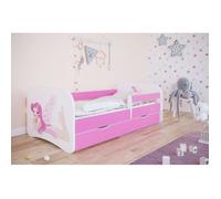 Lit enfant fée rose à ailes sans tiroir sans matelas 160/80 - Kocot Kids