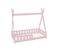 Lit enfant GENERIQUE 70x140 en bois massif sommier - sommier a lattes rose