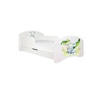 Lit enfant GENERIQUE 90x180 barriere matelas sommier tiroir blanc