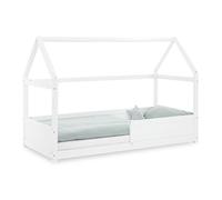 Lit enfant - HomeStyle4U - Cabane 90x200 - Bois massif - Style scandinave - Barrière de sécurité