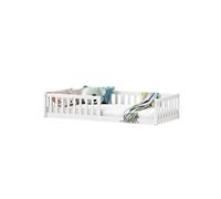 Lit enfant idimex 90x190 en bois barriere sommier tete de lit - sommier a lattes blanc